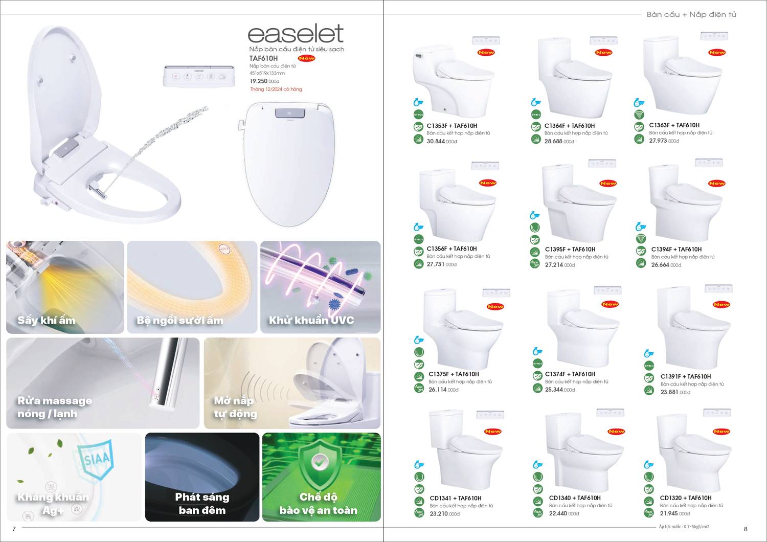 Catalogue và Bảng giá Thiết bị vệ sinh Caesar mới nhất 2024 - 2025 /Page 5